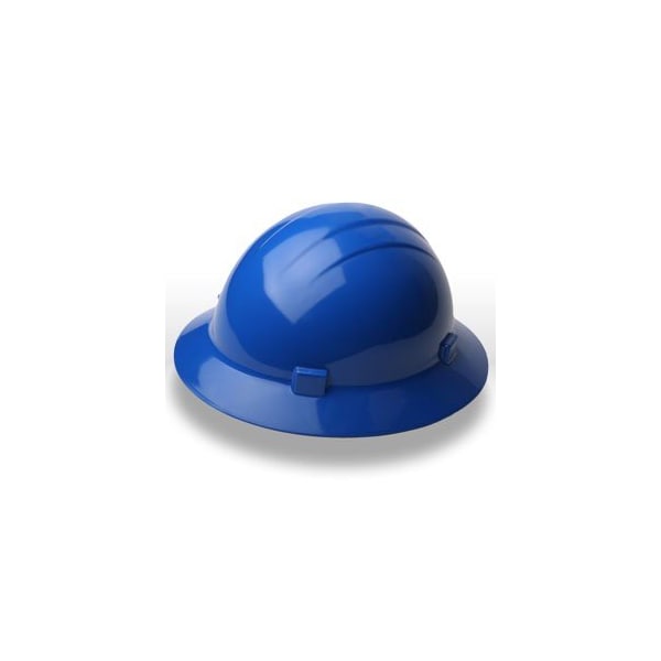 Erb Americana Mega Ratchet Full Brim Safety Helmet, 4-PT NYLON SUSPENSION w/RATCHET ADJUSTMENT, Blue 19226 - main